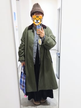 「アイテム（ステンカラーコート）」を使った、ホシコさん（レディース・153cm）の秋コーディネート