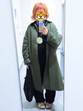 「アイテム（つなぎ/オールインワン）」を使った、ホシコさん（レディース・153cm）の秋コーディネート