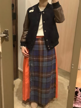 「アイテム（スタジャン）」を使った、masemakoさん（レディース・150cm）の秋コーディネート