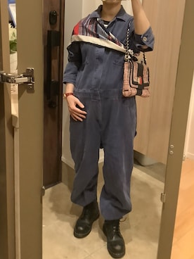 「アイテム（つなぎ/オールインワン）」を使った、masemakoさん（レディース・150cm）の秋コーディネート