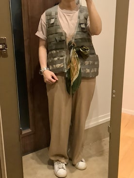 「アイテム（バンダナ/スカーフ）」を使った、masemakoさん（レディース・150cm）の夏コーディネート