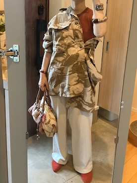 「アイテム（ミリタリージャケット）」を使った、masemakoさん（レディース・150cm）の秋コーディネート