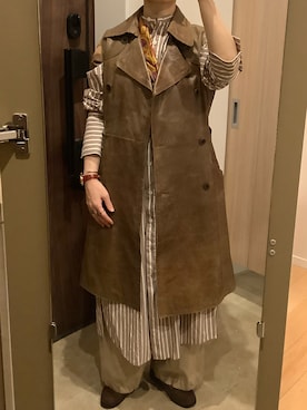 「アイテム（シャツワンピース）」を使った、masemakoさん（レディース・150cm）の秋コーディネート