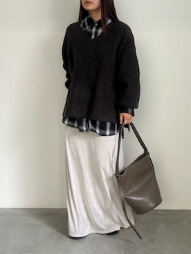 「select MOCA（セレクトモカ）のアイテム（スカート）」を使った、Renaさん（レディース・151cm）の秋コーディネート