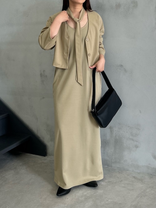 Et】Cut Georgette One-Piece Dress Jacket Set（セットアップ