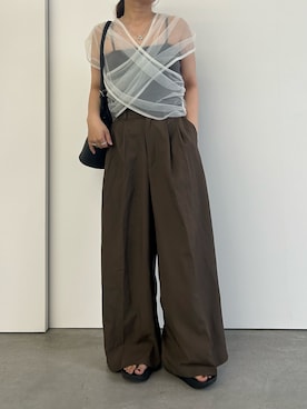 「select MOCA by son（セレクトモカバイソン）のアイテム（パンツ）」を使った、Renaさん（レディース・151cm）の夏コーディネート