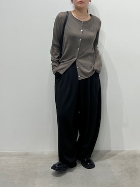 「select MOCA（セレクトモカ）の2WAYスクエアノースリーブリブニット（ニット/セーター、ブラック系）」を使った、Renaさん（レディース・151cm）の春コーディネート