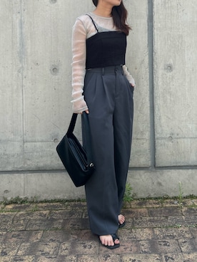 「select MOCA（セレクトモカ）のラメシアートップス（Tシャツ/カットソー）」を使った、Renaさん（レディース・151cm・20代）の夏コーディネート