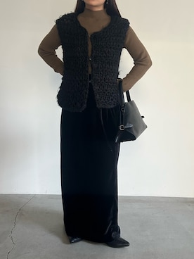 「アイテム（ベスト）」を使った、Renaさん（レディース・151cm）の秋コーディネート