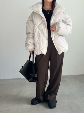 「アイテム（ダウンジャケット/コート）」を使った、Renaさん（レディース・151cm）の秋コーディネート