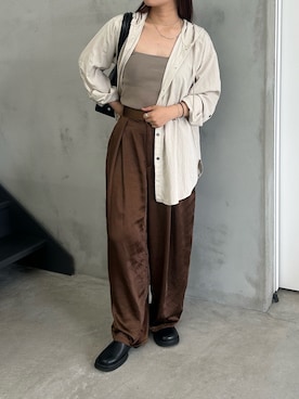 「アイテム（スリッポン）」を使った、Renaさん（レディース・151cm）の秋コーディネート
