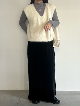 「アイテム（ベスト）」を使った、Renaさん（レディース・151cm・20代）の冬コーディネート