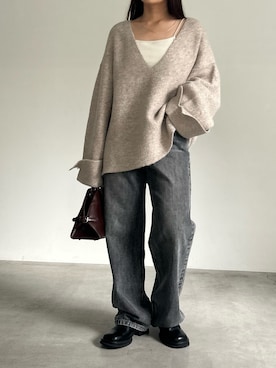 「お洒落さんとつながりたい」｜「アイテム（スリッポン）」を使った、Renaさん（レディース・151cm）の秋コーディネート