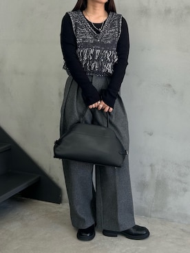 「アイテム（スラックス）」を使った、Renaさん（レディース・151cm・20代）の秋コーディネート