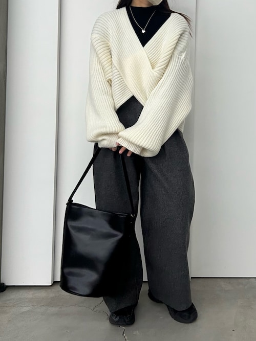 セール】2WAYクロスデザインショートニット（ニット/セーター