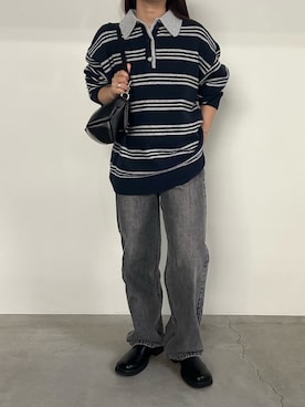 「アイテム（スリッポン）」を使った、Renaさん（レディース・151cm）の秋コーディネート