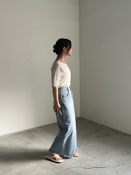 N21 numero ventuno フロントスリットロングデニムスカート フロントスリットロングデニムスカート | ファッション通販