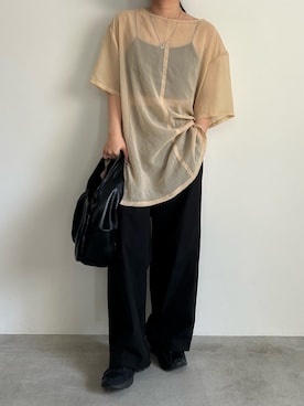 「アイテム（スラックス）」を使った、Renaさん（レディース・151cm・20代）の夏コーディネート
