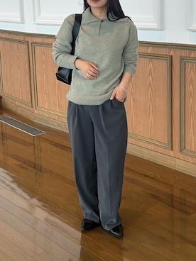 「スラックスパンツ」｜Renaさん（レディース・151cm）の秋コーディネート