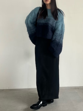 「select MOCA（セレクトモカ）のフェイクスエードナロースカート（スカート）」を使った、Renaさん（レディース・151cm）の秋コーディネート