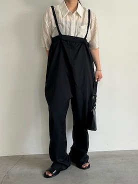 「アイテム（サロペット/オーバーオール）」を使った、Renaさん（レディース・151cm）の夏コーディネート