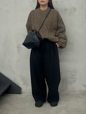 「アイテム（スリッポン）」を使った、Renaさん（レディース・151cm）の冬コーディネート