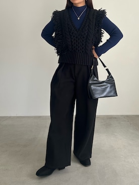 「アイテム（スラックス）」を使った、Renaさん（レディース・151cm・20代）の秋コーディネート