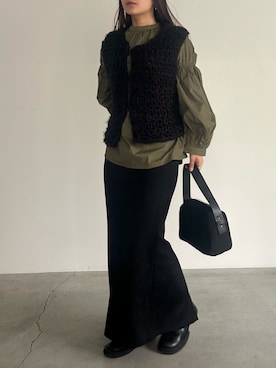 「アイテム（スリッポン）」を使った、Renaさん（レディース・151cm・20代）の冬コーディネート