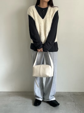 「アイテム（スウェットパンツ）」を使った、Renaさん（レディース・151cm）の夏コーディネート