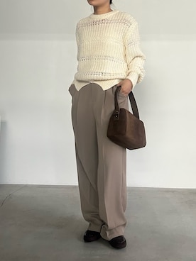 「select MOCA（セレクトモカ）のアイテム（ローファー）」を使った、Renaさん（レディース・151cm）の秋コーディネート