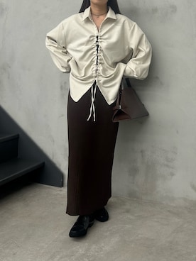 「アイテム（キャミソール）」を使った、Renaさん（レディース・151cm）の秋コーディネート