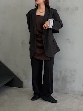 「select MOCA（セレクトモカ）のアイテム（スラックス）」を使った、Renaさん（レディース・151cm）の春コーディネート