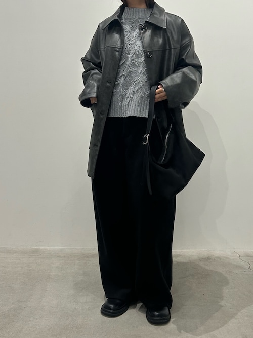 select MOCA ステンカラーフェイクレザージャケット ブラック　タグ付き select MOCA ステンカラーフェイクレザージャケット ブラック タグ付き