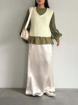 「アイテム（ベスト）」を使った、Renaさん（レディース・151cm）の秋コーディネート