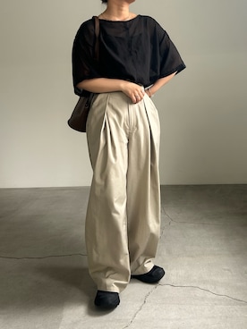 「アイテム（スラックス）」を使った、Renaさん（レディース・151cm）の夏コーディネート