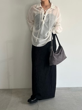 「select MOCA（セレクトモカ）の【サイズ展開あり】ダブルストラップカップ付きキャミソール（キャミソール）」を使った、Renaさん（レディース・151cm・20代）の夏コーディネート