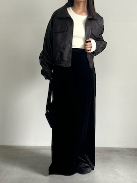 「select MOCA（セレクトモカ）のアイテム（ブルゾン）」を使った、Renaさん（レディース・151cm）の秋コーディネート