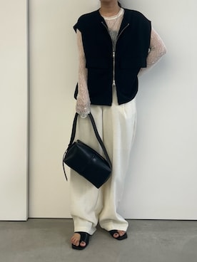 「骨格ウェーブ」｜「アイテム（ベスト）」を使った、Renaさん（レディース・151cm）の夏コーディネート