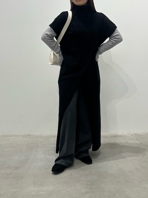 6色展開】ニュアンスリブプチハイネックトップス（Tシャツ/カットソー