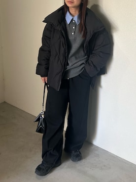 「アイテム（スウェットパンツ）」を使った、Renaさん（レディース・151cm・20代）の冬コーディネート