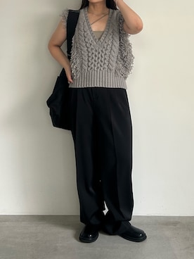 「アイテム（スリッポン）」を使った、Renaさん（レディース・151cm）の秋コーディネート