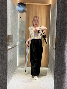 「フリルトップス」｜𝕟𝕠𝕟さん（レディース・154cm）の秋コーディネート