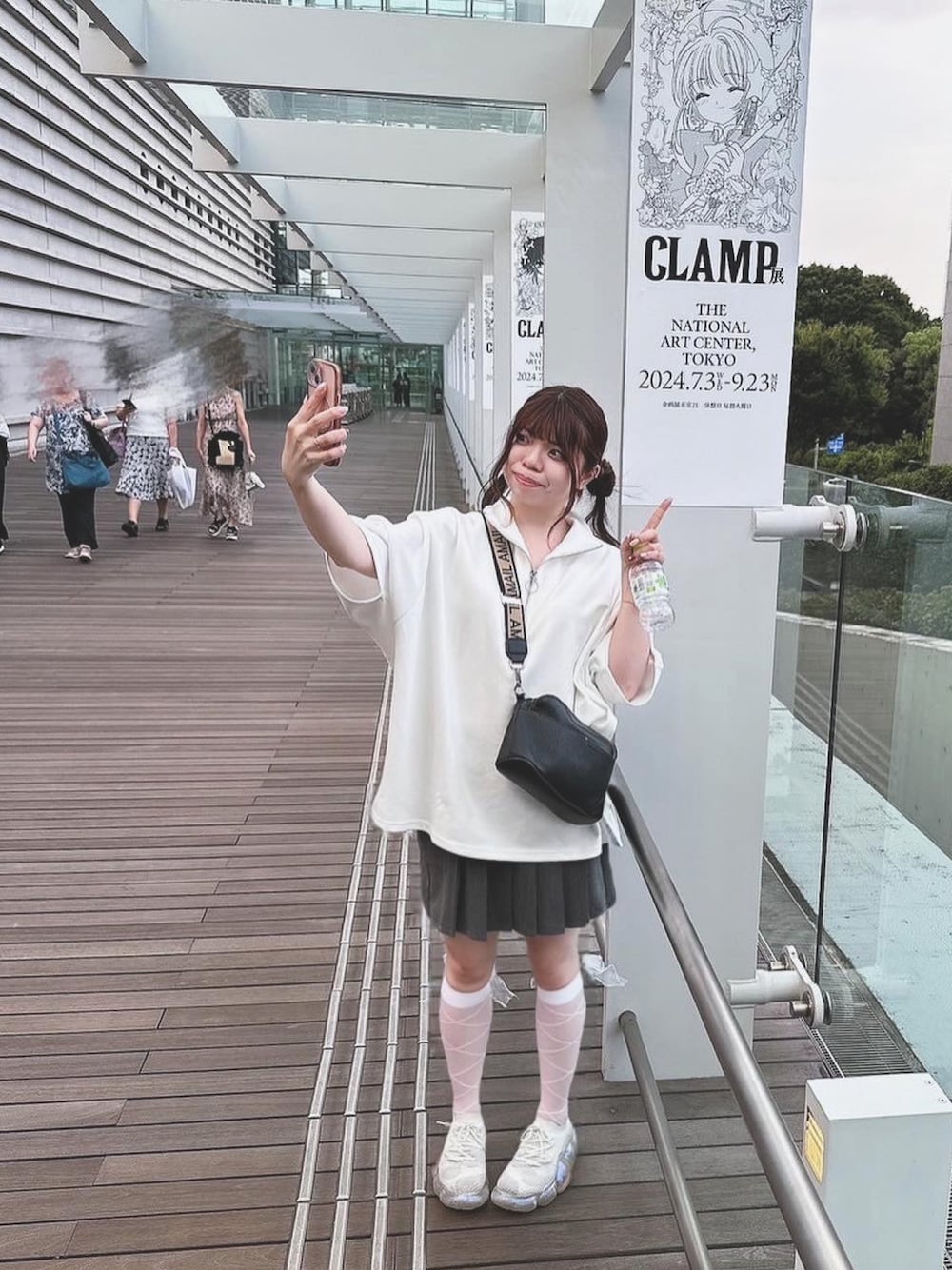 「今日のコーデ、スポーツミックス、アツいコーデ全部見せ、ラクチンコーデ、シンプル、バレエコア、シースルー、ハーフジップ、adrer、ユニセックス、プリーツスカート、ミニスカート」｜「ADRERのextra quality cotton punch dolman half ring zip T/エクストラクオリティコットンポンチドルマンハーフリングジップT（Tシャツ/カットソー、ホワイト系）」を使った、𝕟𝕠𝕟さん（骨格ストレート・レディース・154cm）の夏コーディネートの1枚目の写真