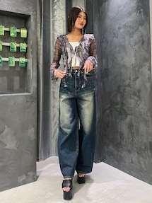 EMODA ラッフルハングクロップドトップス EMODA（エモダ）の「ラッフルハングクロップドブラウス（シャツ