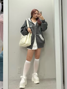 「厚底」｜makiさん（レディース・151cm）の夏コーディネート