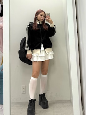 「アイテム（ジャージ）」を使った、makiさん（レディース・151cm）の夏コーディネート
