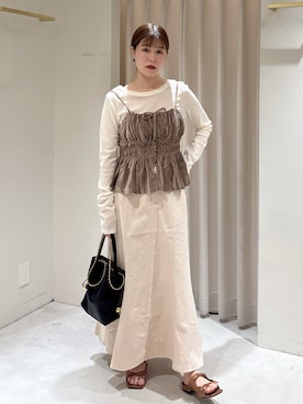 「マーメイドスカート」｜「アイテム（シャツ/ブラウス）」を使った、maayaさん（レディース・157cm）の夏コーディネート