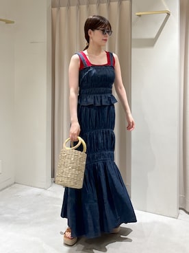 「FREE'S MART（フリーズマート）のアイテム（かごバッグ）」を使った、maayaさん（レディース・157cm）の夏コーディネート