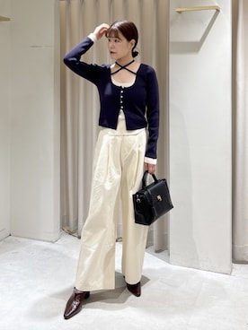 「ネイビー×ホワイト」｜maayaさん（レディース・157cm）の秋コーディネート