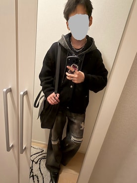 「アイテム（パーカー）」を使った、琉雅-Ryugaさん（メンズ・173cm・10代）の秋コーディネート